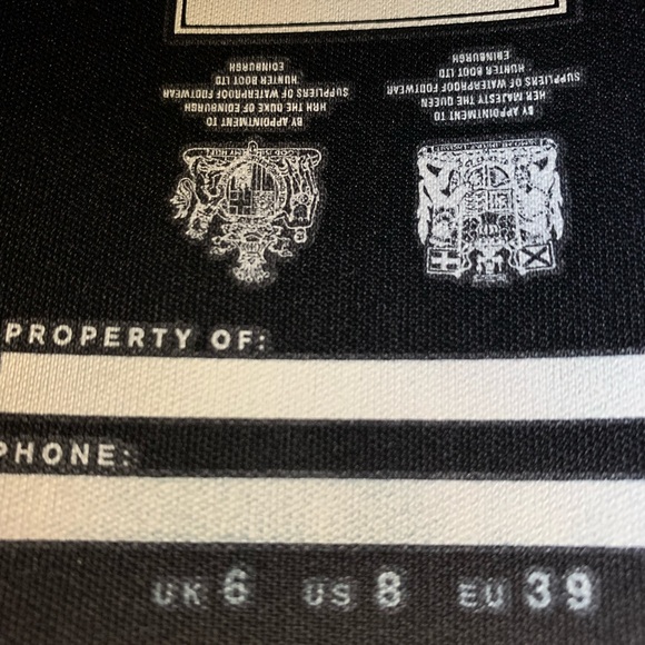 Hunter Original Tall Gloss Black Rain Boots (Size8/39) & Black Knee High Socks - Picture 7 of 16